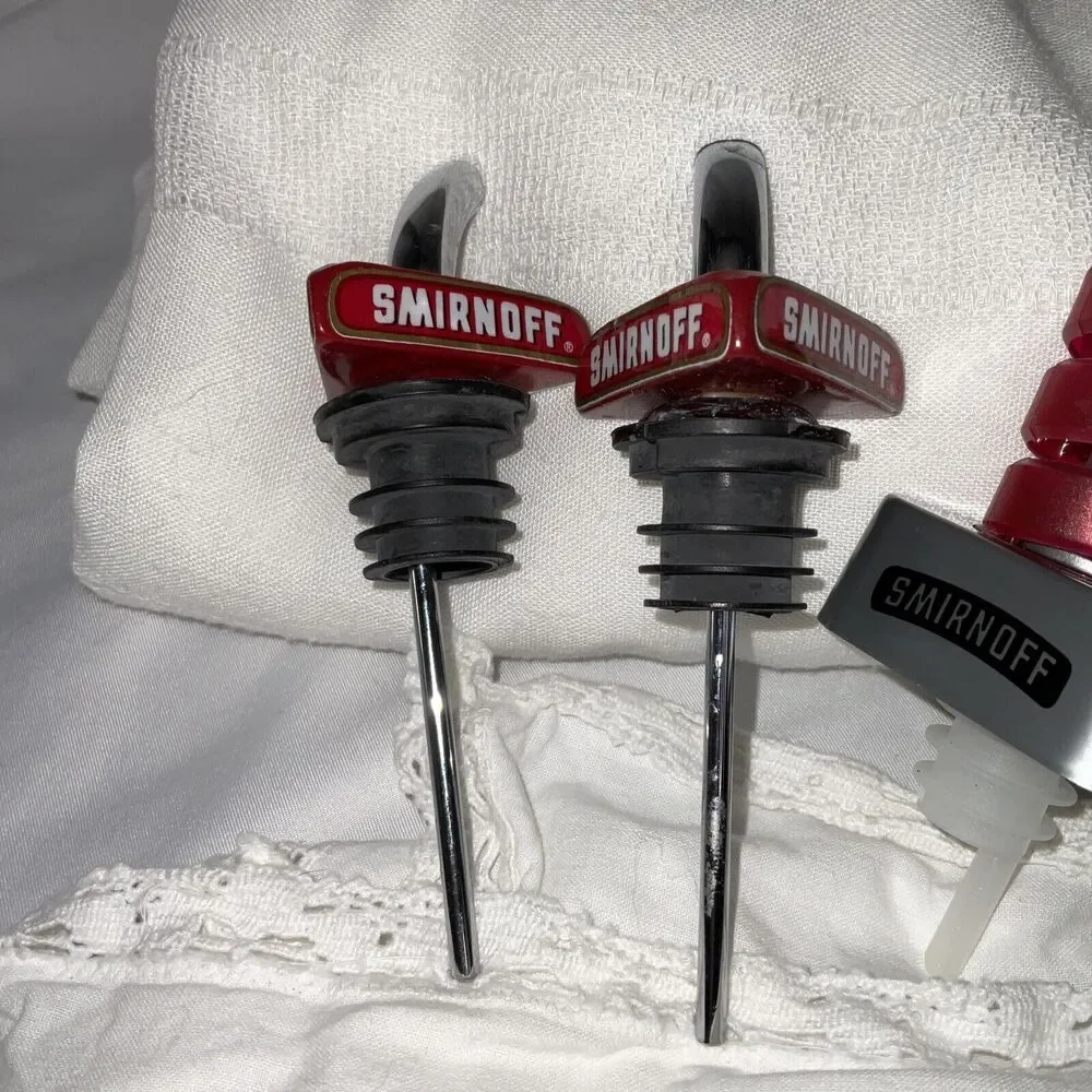 Smirnoff Vodka Raspberry Vanilla Liquor Dispensers Bottle Stoppers Pourers Lot/5